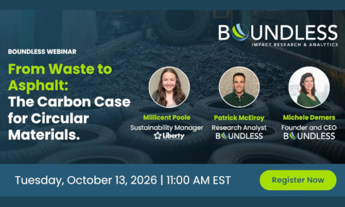 Webinar by Boundless and Liberty Tire Recycling to present LCA results for recycled rubber products – October 13, 5pm CEST